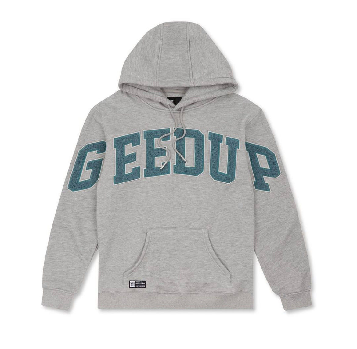 Geedup Team Logo Hoody - Grey Marle/Aqua Green - Clipped AU